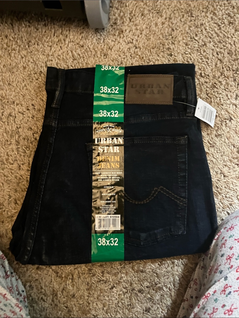 Men’s Dark Blue Denim Jeans - 38x32